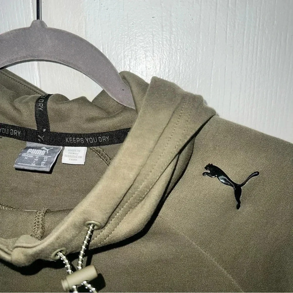 Puma Sweatshirt hunter green with mock neck detail size M - Picture 1 of 4